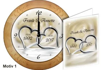 Stilvolle Wanduhr aus Buchenholz - Geschenke zur Silberhochzeit - 30cm