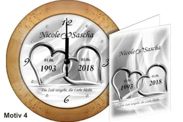 Stilvolle Wanduhr aus Buchenholz - Geschenke zur Silberhochzeit - 30cm