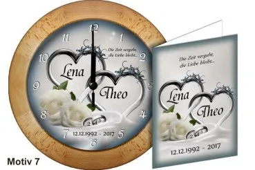 Stilvolle Wanduhr aus Buchenholz - Geschenke zur Silberhochzeit - 30cm