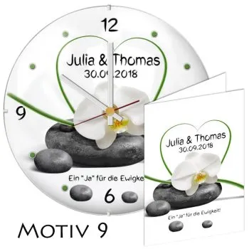 Personalisiertes Geschenk zur Silberhochzeit - Uhr mit Kuppelglasabdeckung