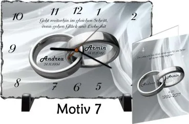 Originelle Geschenkidee zur Silberhochzeit - Schiefertafel als Uhr oder Bild