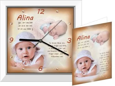 Baby Geburt Geschenk Fotouhr