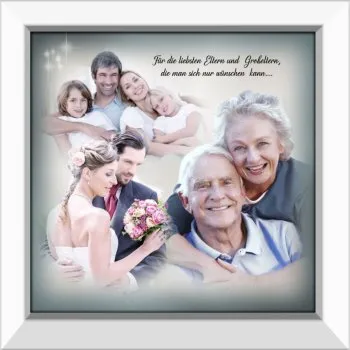 Gerahmtes Bild oder Uhr - weiss, schlicht und modern