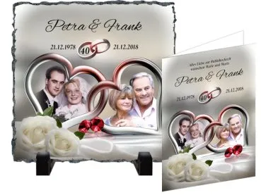 Fotouhr zur Rubinhochzeit