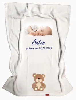 Kuscheldecke mit Name und Foto