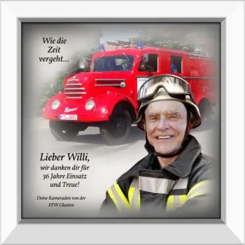 Gerahmtes Bild oder Uhr - weiss, schlicht und modern