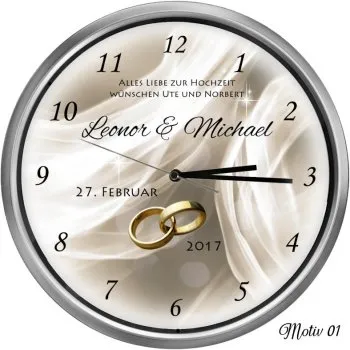 Geschenk zur Hochzeit - silberne Hochzeitsuhr1