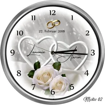 Geschenk zur Hochzeit - silberne Hochzeitsuhr2