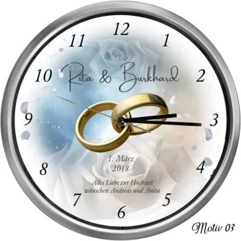 Geschenk zur Hochzeit - silberne Hochzeitsuhr3