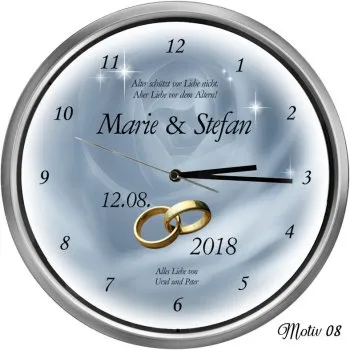 Geschenk zur Hochzeit - silberne Hochzeitsuhr8