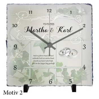 Eiserne Hochzeit Schieferuhr, Geschenk