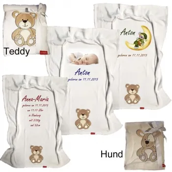 GEschenk Geburt Babydecke mit Name