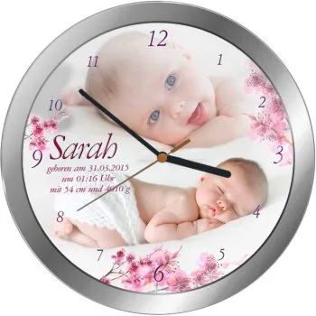 Fotouhr Geburt Mädchen