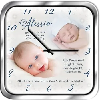 Fotouhr für Junge mit Text