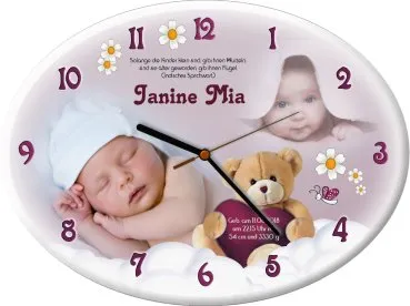 Geburtsgeschenk mit Fotos und Daten