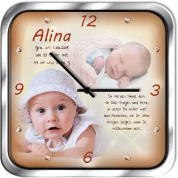 Geburtsgeschenk mit Fotos und Daten