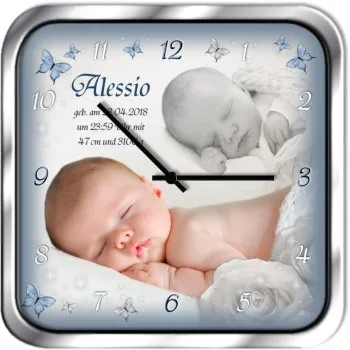 quadratische Fotouhr zum freudigen Ereignis