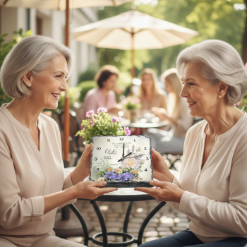 Geschenk für die beste Freundin: Personalisierte Schieferuhr zum 70. Geburtstag