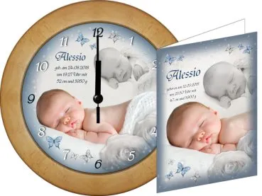 Geburtsgeschenk Junge mit Grußkarte