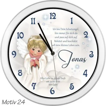 Geschenkset zur Taufe Uhr mit Grußkarte