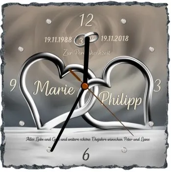 Geschenk zur Perlenhochzeit mit Rosenmotiv