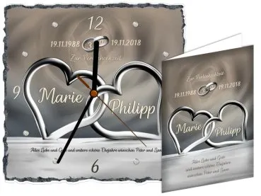 Perlenhochzeit-Geschenkeset mit Grußkarte