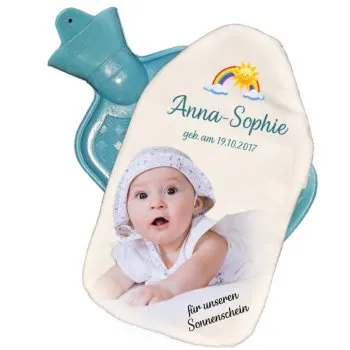 Geschenkidee Wärmflasche mit Fotoüberzug