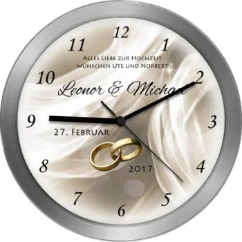 Geschenk Hochzeitsuhr mit Namen Motiv1