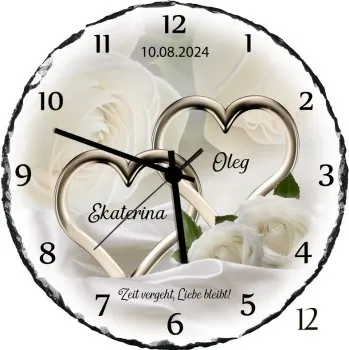 Motiv 12 - helles Rosenmotiv mit Namen in verschlungenen Herzen