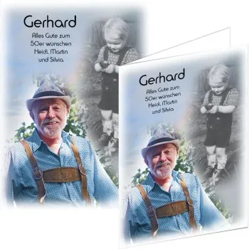 Fotocollage gerahmt im Holzrahmen antik-gold