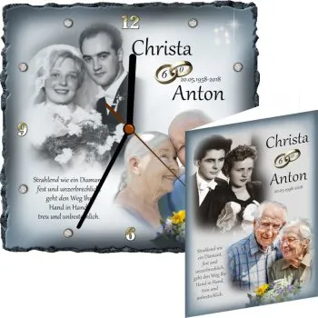 Diamanthochzeitsgeschenk mit Glückwunschkarte persönlich und individuell gefertigt