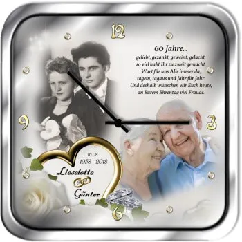 Fotouhr zur Diamanthochzeit