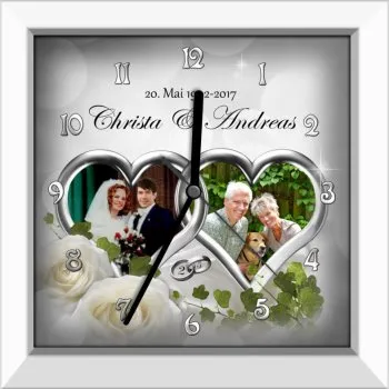 Hochzeitsbild oder Hochzeitsuhr - Modernes Geschenk zur Silberhochzeit