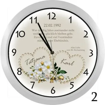 Weiße Perlen-Hochzeitsuhr Funk