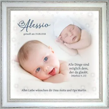 Geschenk zur Geburt - Geburtsbild gerahmt