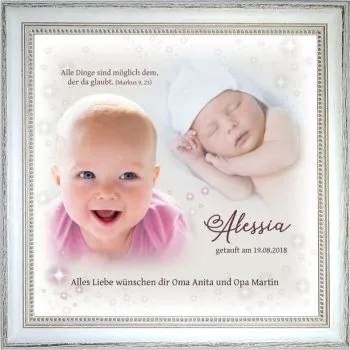Geschenk zur Geburt - Geburtsbild gerahmt