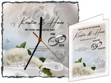 Perlenhochzeit-Geschenkeset mit Grußkarte