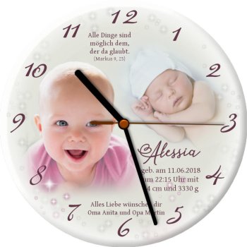 Preview: Porzellanuhr-Taufe-Geschenke