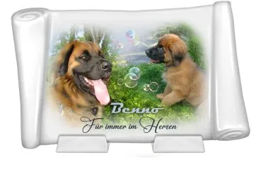 Grabschmuck mit Foto und Text Hund