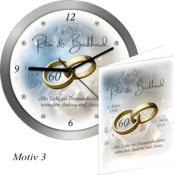 Diamanthochzeit Uhr Design 3