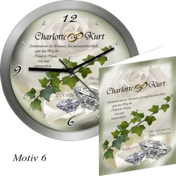 Design 6 Diamanthochzeit Uhr