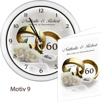 Weiße Diamant-Hochzeitsuhr - ein originelles Geschenk zum 60.Hochzeitstag