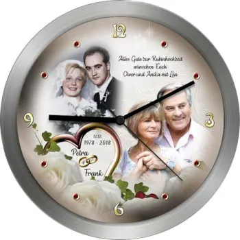 Fotouhr als Geschenk zur Rubinhochzeit