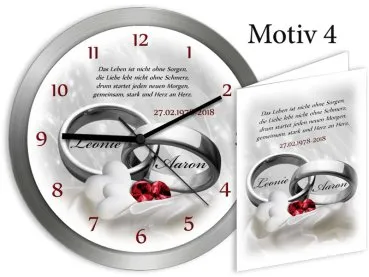 Geschenk zur Rubinhochzeit - Große Metalluhr 30cm mit Namen