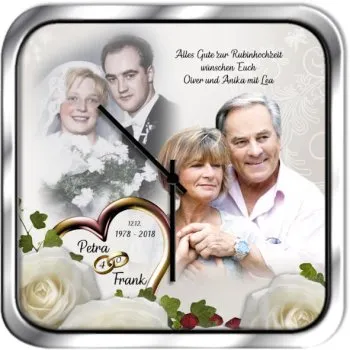 Fotouhr zur Rubinhochzeit von Barbara Beyer Fotouhren