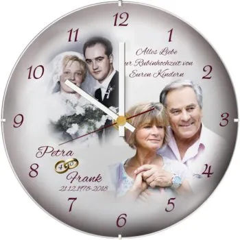 zum 40. Hochzeitstag Fotouhr