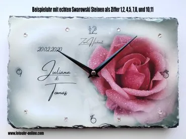 Hochzeitsgeschenk Traumhafte Schieferuhr mit Namen