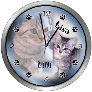 Moderne Fotouhr Metall Funk lautlos 30 cm