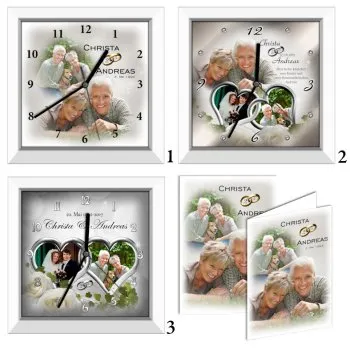 Hochzeitsbild oder Hochzeitsuhr - Modernes Geschenk zur Silberhochzeit