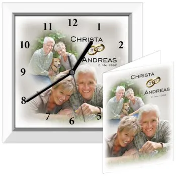 Silberhochzeit Geschenk Fotouhr